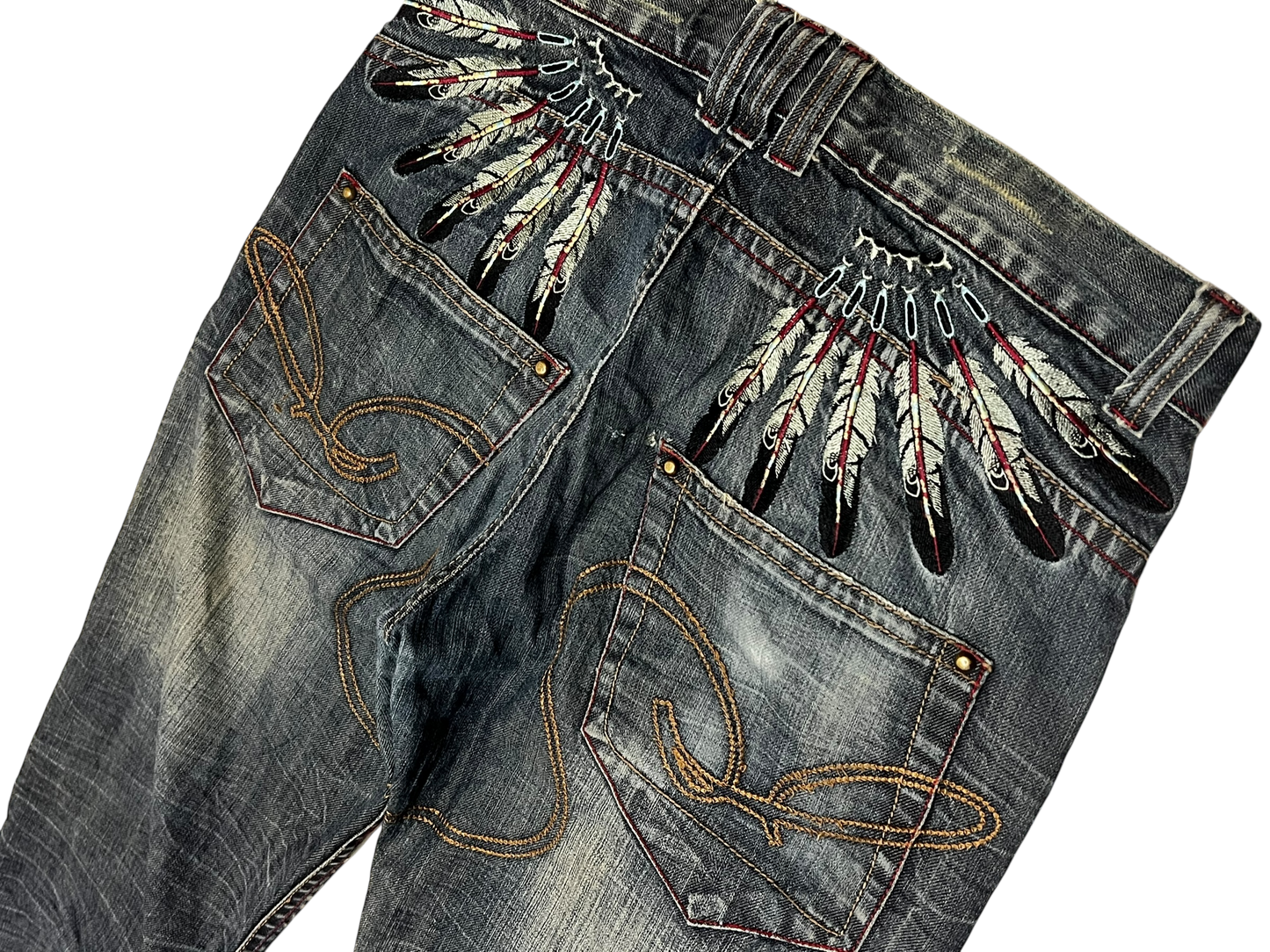 Japanese Denim Washed Baggy Jeans Embroidered DLS Guarantee