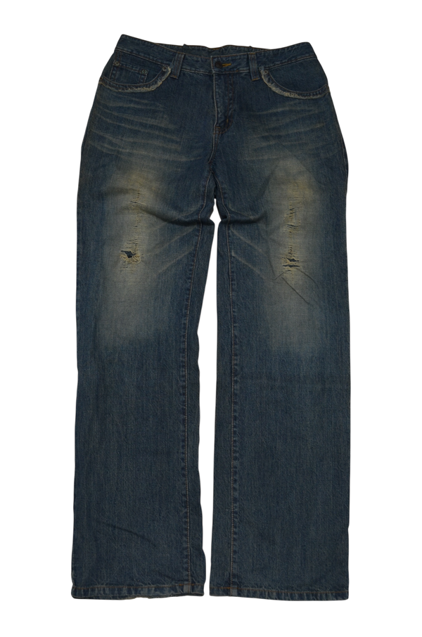 Baggy Vintage Jeans Japanese Denim Stick Embroidered