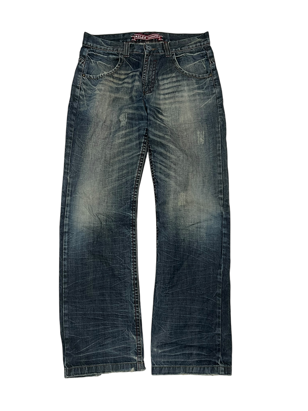 Japanese Denim Washed Baggy Jeans Embroidered DLS Guarantee