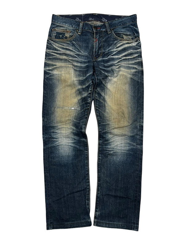 Japanese Denim Washed Baggy Jeans Embroidered Edwin